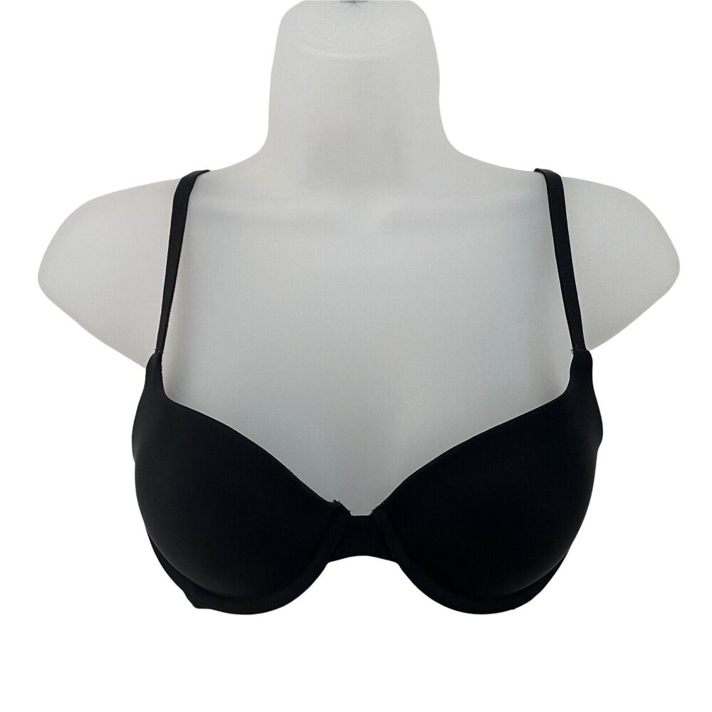 Victoria's Secret 32C Bra Lined Demi Black Basic Solid Underwire Adjustable